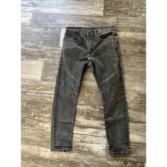 Levi's 512 Mens Jeans Size 32 X 29 Black Denim Mid Rise Slim Tapered Fit Zip Fly - Picture 1 of 8
